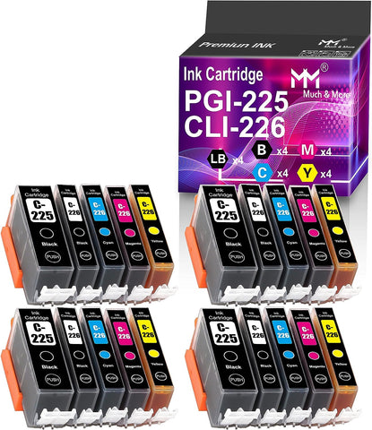 MM MUCH & MORE Compatible Ink Cartridge Replacement for Canon PGI-225 CLI-226 PGI225 CLI226 for Pixma IP4820 IP4920 MX712 MG6120 MX892 MX882 MG5320 MG6220 MG6220 MG8120 MG8220 Printer (20-Pack)