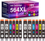 MM Much&More Compatible Ink Cartridge Replacement for HP 564 XL 564XL use for Photosmart 5510 5520 6520 7510 C309n C410a Officejet 4620 Deskjet 3520 3522 (12 Pack, 4 BK + 2 PBK + 2 C + 2 M + 2 Y)