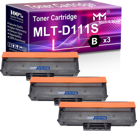 MM MUCH & MORE Compatible Toner Cartridge Replacement for Samsung D111S MLT-D111S MLTD111S 111S to use with SL-M2077 M2022 M2022W M2026 M2078FW M2020W M2070W M2078FW M2022W M2074FW (3-Pack, Black)