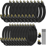 4K HDMI Cable 2 Feet (20 Pack), Ultra HD HDMI 2.0 Cable, Nylon Braided & Gold Connectors, 4K @ 60Hz, 2K,1080P, HDCP 2.2, ARC, Bulk HDMI Cables for Laptop, Monitors, HDTV, PS5, Xbox One & More